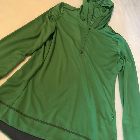 ALO Yoga Tops - alo yoga Green 3/4 Zip Hooded Pullover - Size XL
